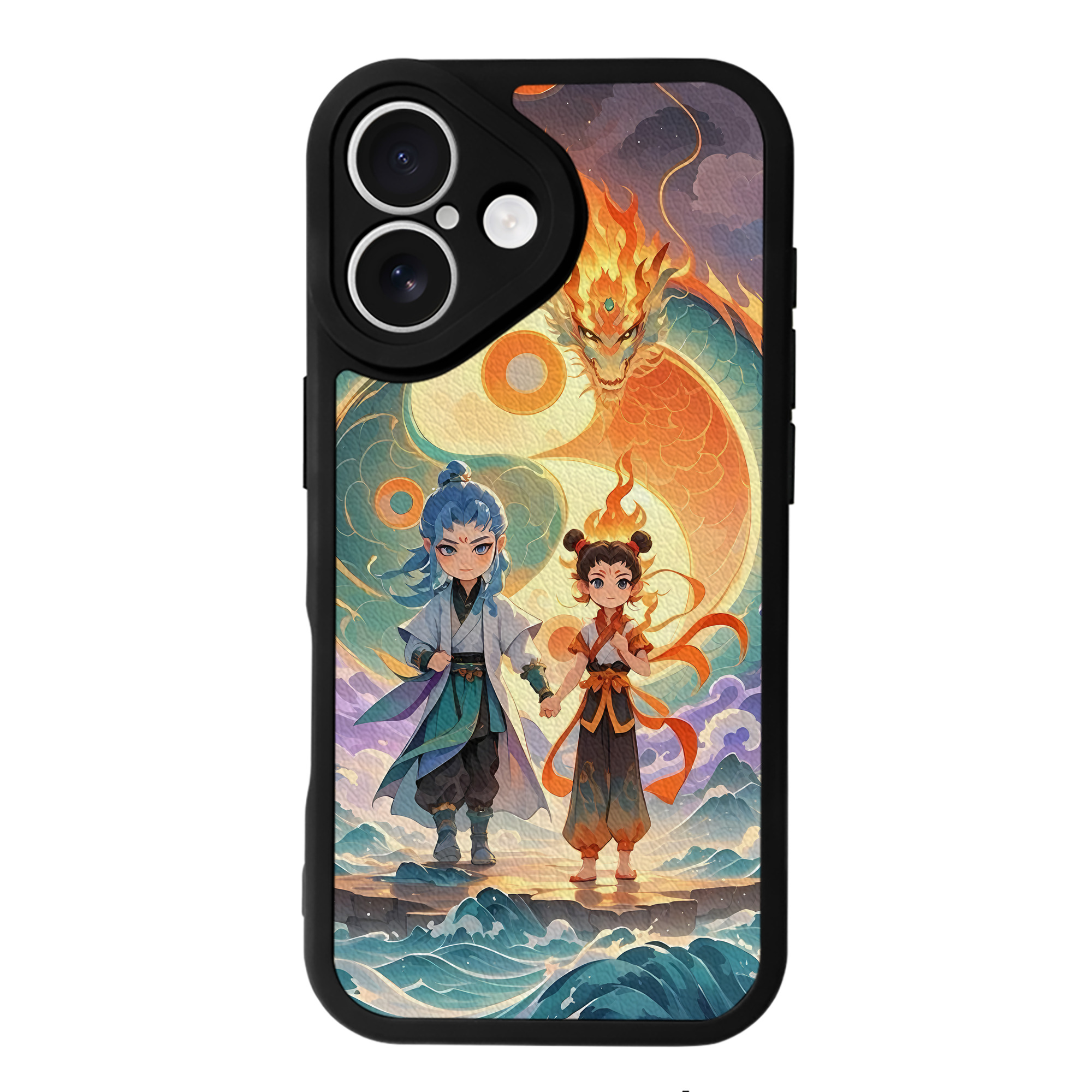 （画像用） Ne Zha 2 ナタ 魔童の大暴れ 【iPhone 16シリーズ対応】シリコンスマホケース（レザー調） 材質：シリコン